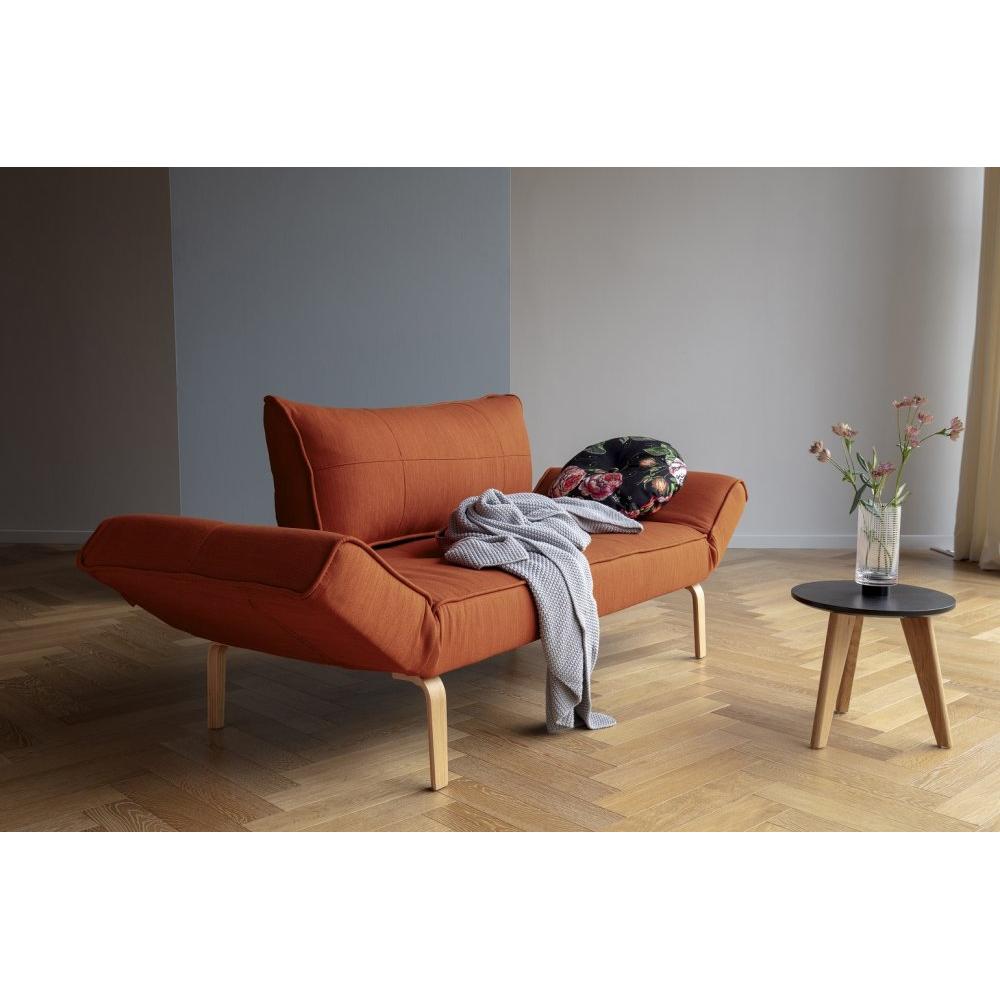 INNOVATION LIVING  Canape design ZEAL BOW convertible lit 200*70 cm tissu Elegance paprika