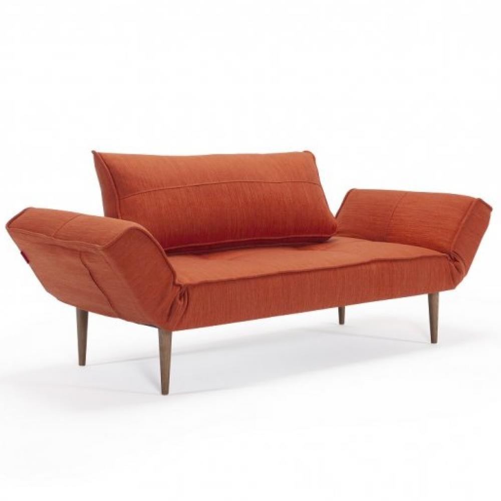 INNOVATION LIVING  Canape design ZEAL STYLETTO convertible lit 200*70 cm tissu Elegance Paprika.