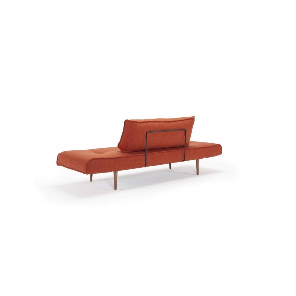 INNOVATION LIVING  Canape design ZEAL STYLETTO convertible lit 200*70 cm tissu Elegance Paprika.