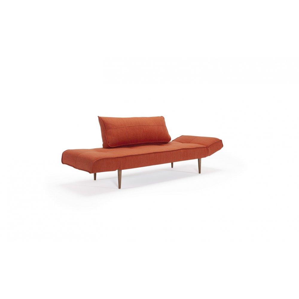 INNOVATION LIVING  Canape design ZEAL STYLETTO convertible lit 200*70 cm tissu Elegance Paprika.