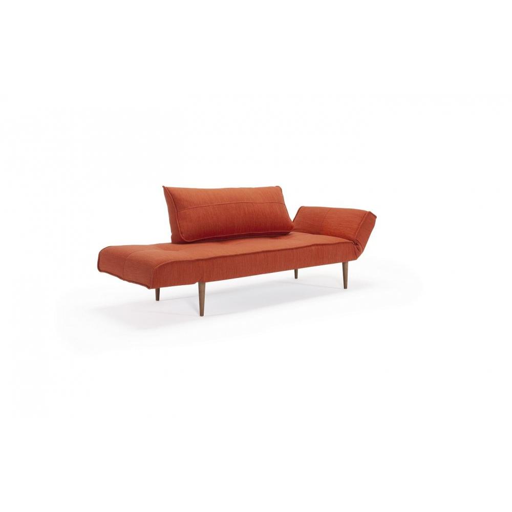 INNOVATION LIVING  Canape design ZEAL STYLETTO convertible lit 200*70 cm tissu Elegance Paprika.