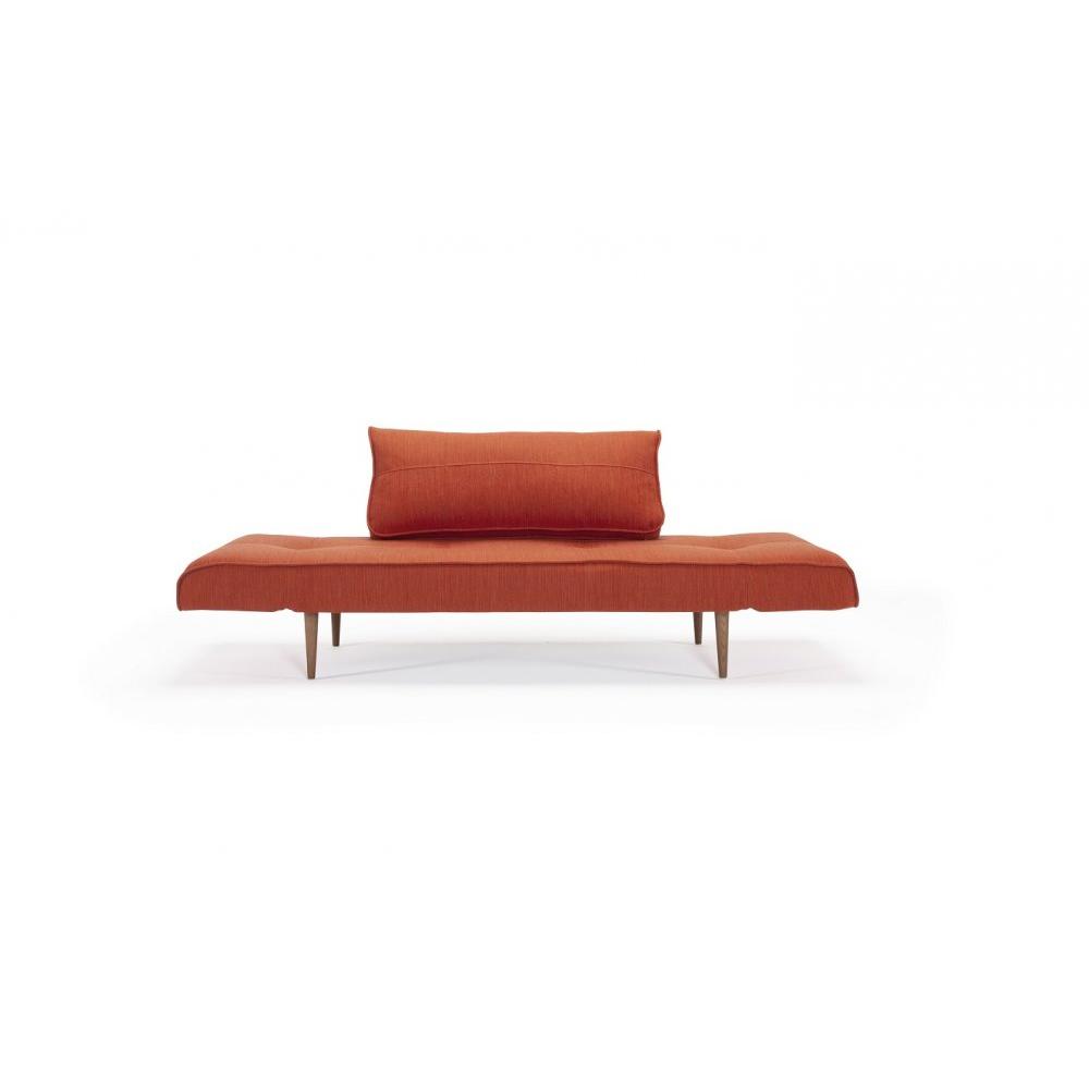 INNOVATION LIVING  Canape design ZEAL STYLETTO convertible lit 200*70 cm tissu Elegance Paprika.