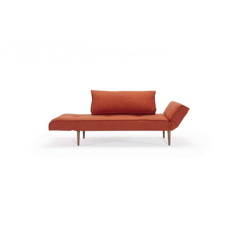 INNOVATION LIVING  Canape design ZEAL STYLETTO convertible lit 200*70 cm tissu Elegance Paprika.