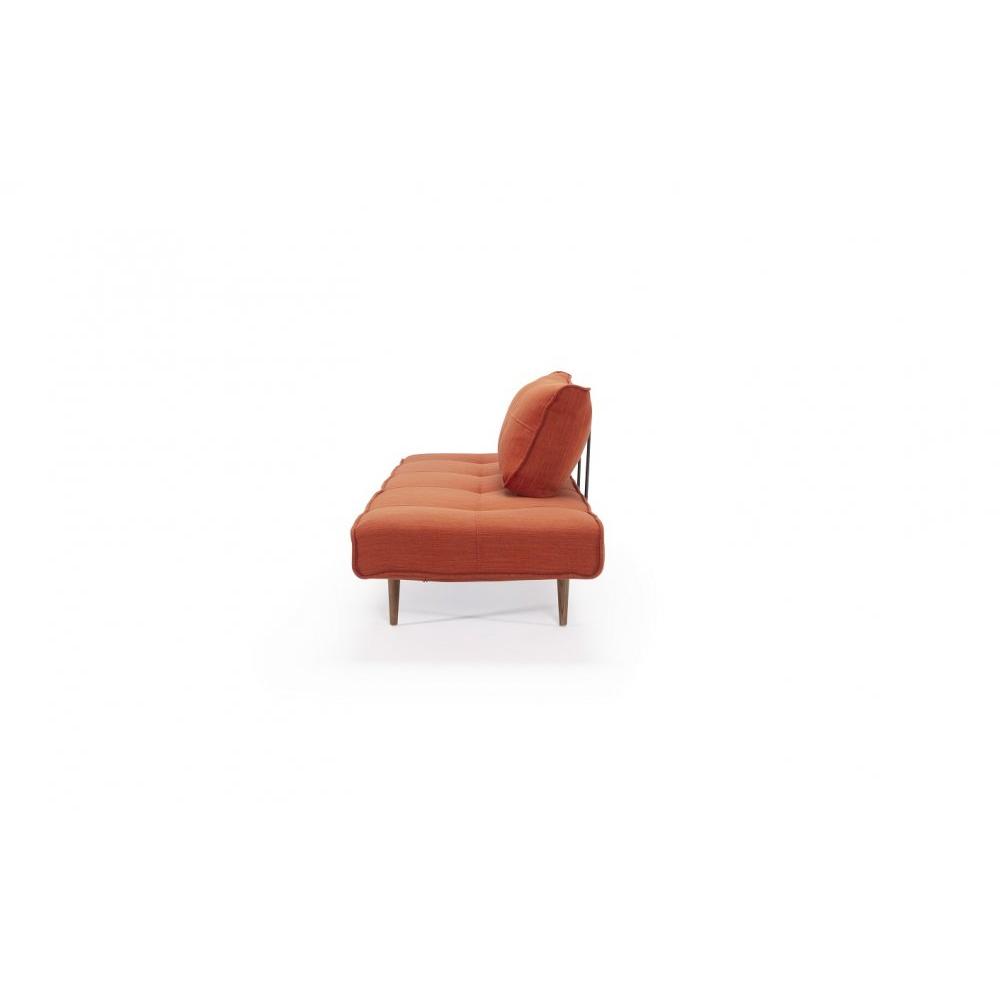 INNOVATION LIVING  Canape design ZEAL STYLETTO convertible lit 200*70 cm tissu Elegance Paprika.