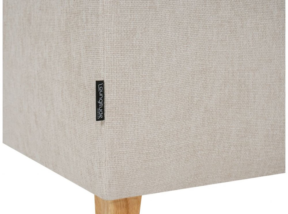 Canapé droit 2 places LANA tissu beige pieds bois clair