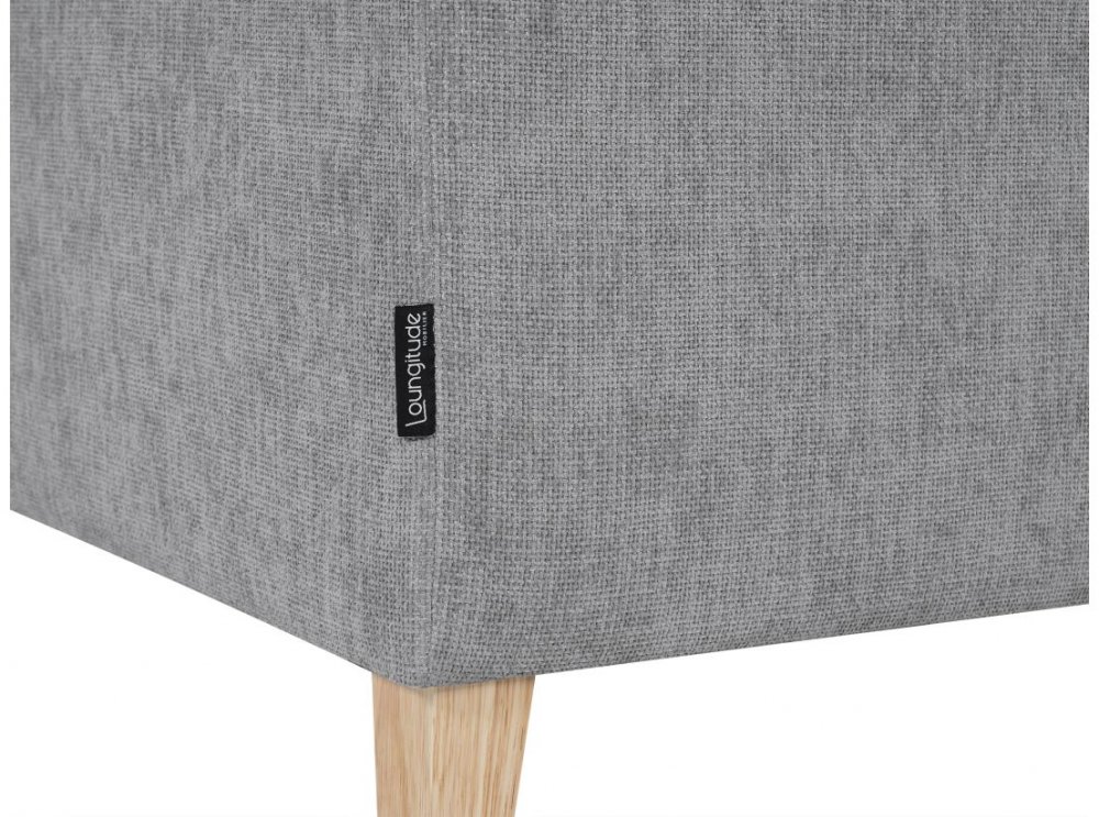 Canapé droit 3 places LANA tissu gris pieds bois clair