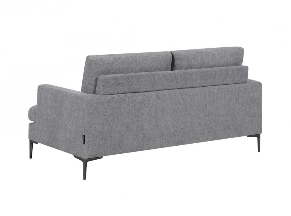 Canapé droit 3 places LANA tissu gris pieds métal 