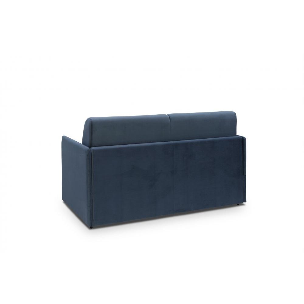 Canapé lit express COLOSSE couchage 160 cm matelas épaisseur 22 cm à mémoire de forme velours bleu marine