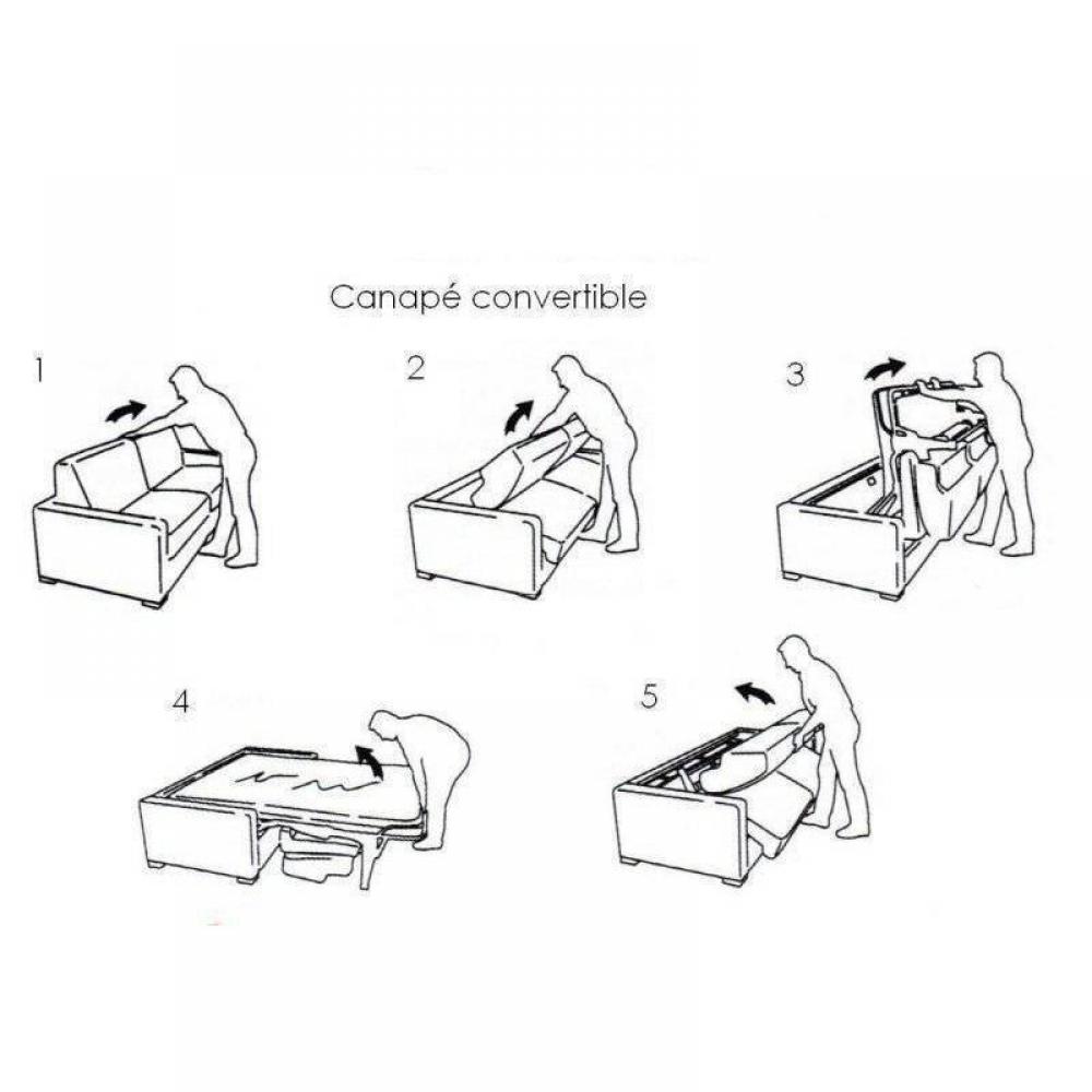 Canapé convertible express 140 MANDELIEU matelas 18 cm sommier METAL