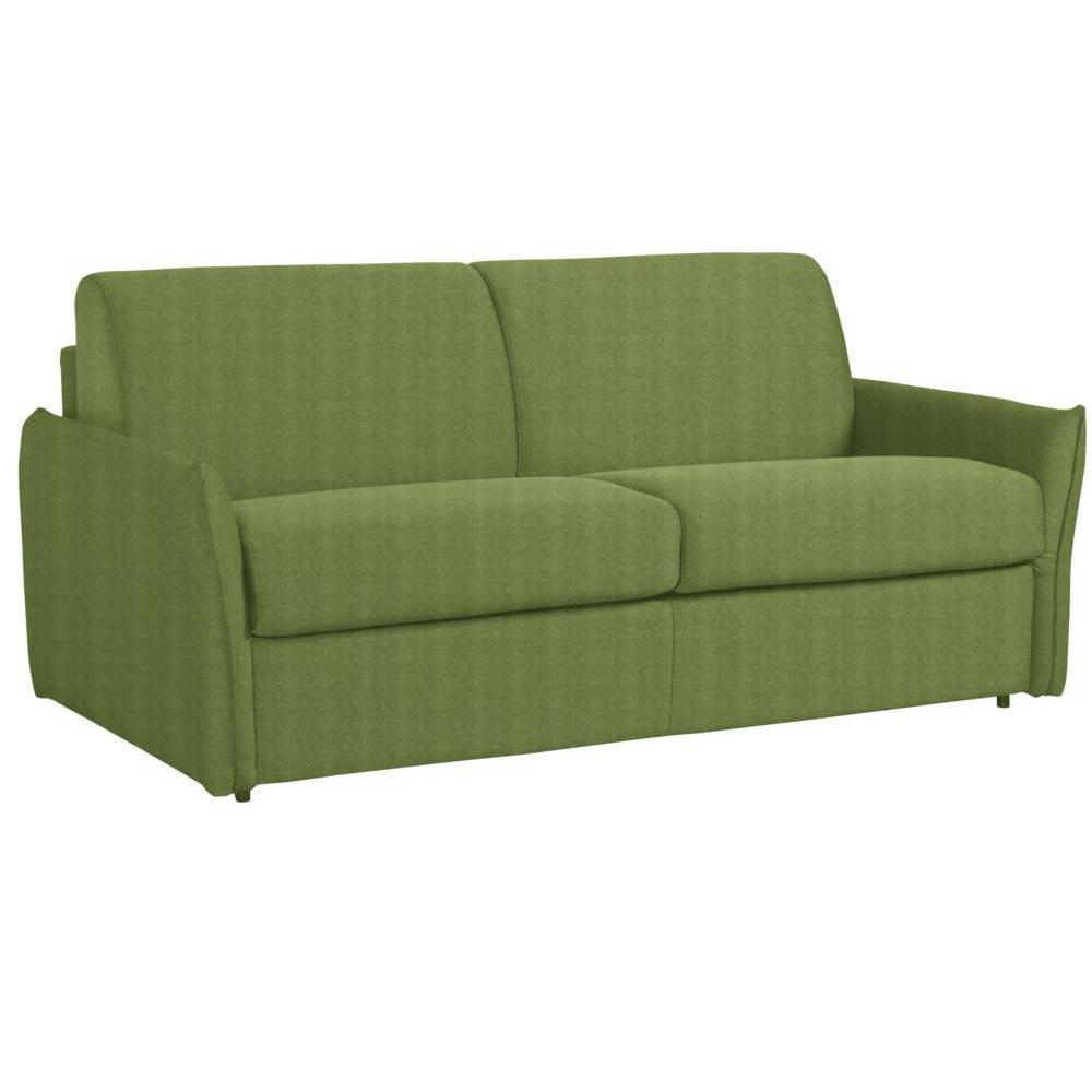 Canapé lit HONFLEUR vert ouverture EXPRESS couchage 120*192*20cm sommier lattes RENATONISI