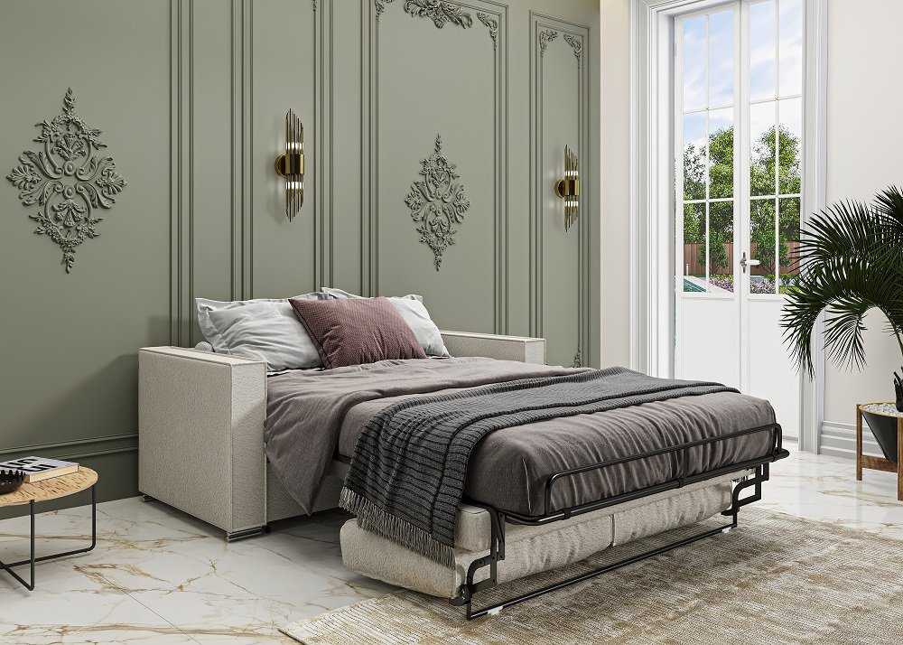 Canapé convertible EXPRESS IBIZA couchage 140 cm matelas 16 cm sommier LATTES