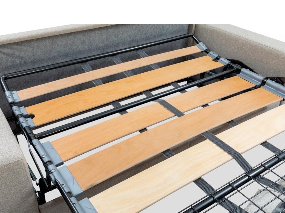 Canapé convertible EXPRESS IBIZA 140x192 cm matelas 16 cm velours côtelé perle sommier LATTES
