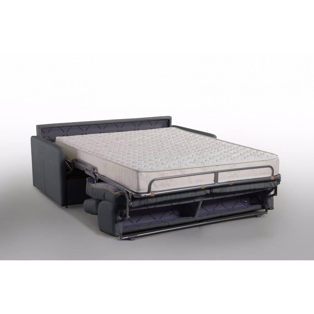 Canapé lit 3 places PARIS en microfibre noir couchage 140cm ouverture express sommier lattes RENATONISI