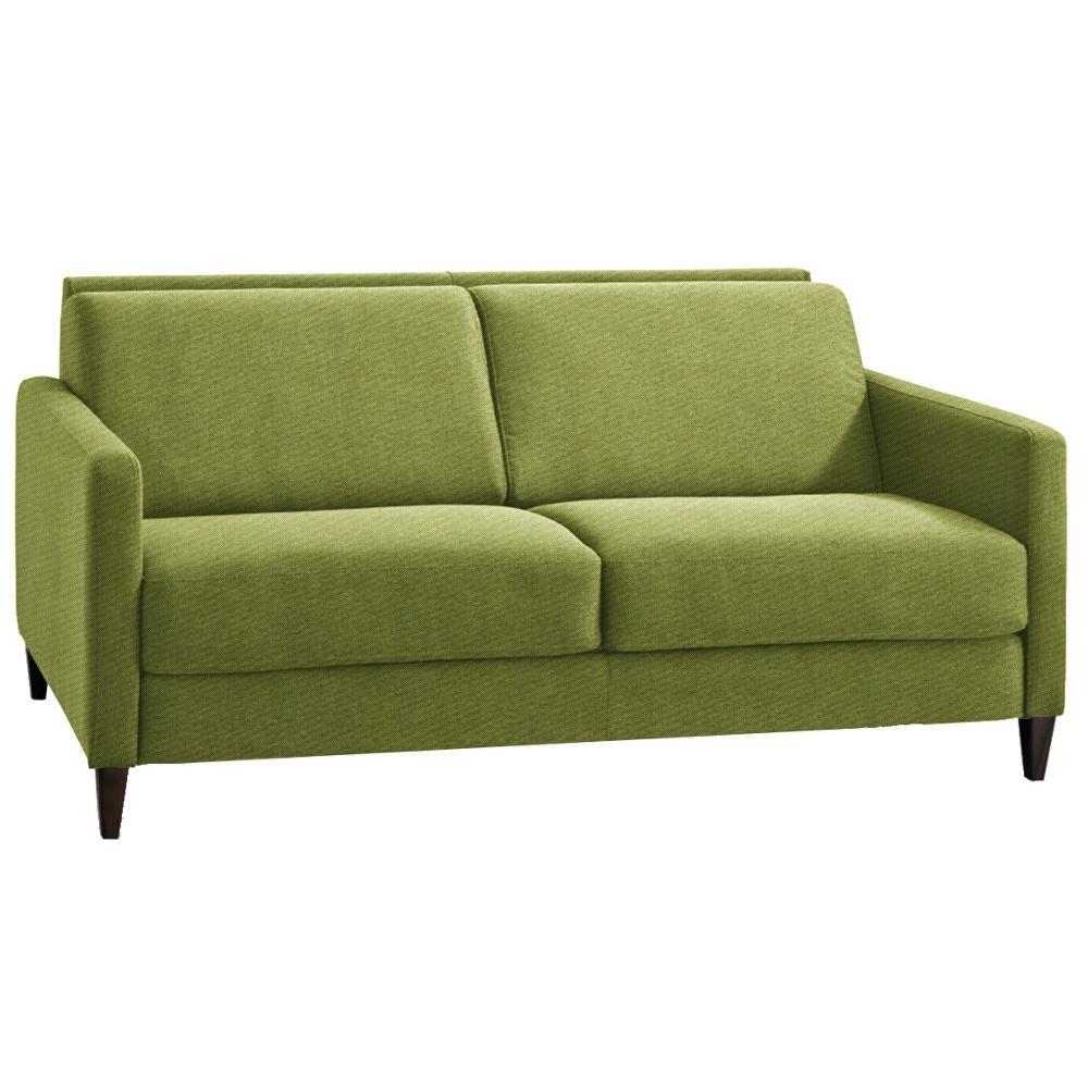 Canapé convertible EXPRESS OSLO tweed vert lime Couchage 160cm matelas 16 cm