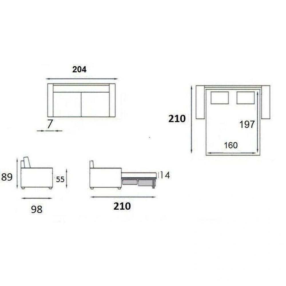 Canapé convertible EXPRESS OSLO tweed vert lime Couchage 160cm matelas 16 cm