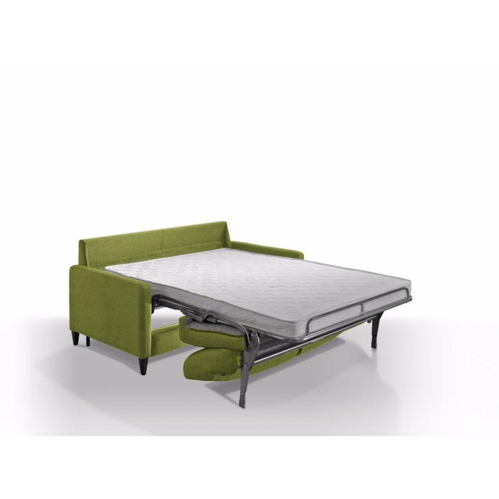 Canapé convertible EXPRESS OSLO tweed vert lime Couchage 160cm matelas 16 cm