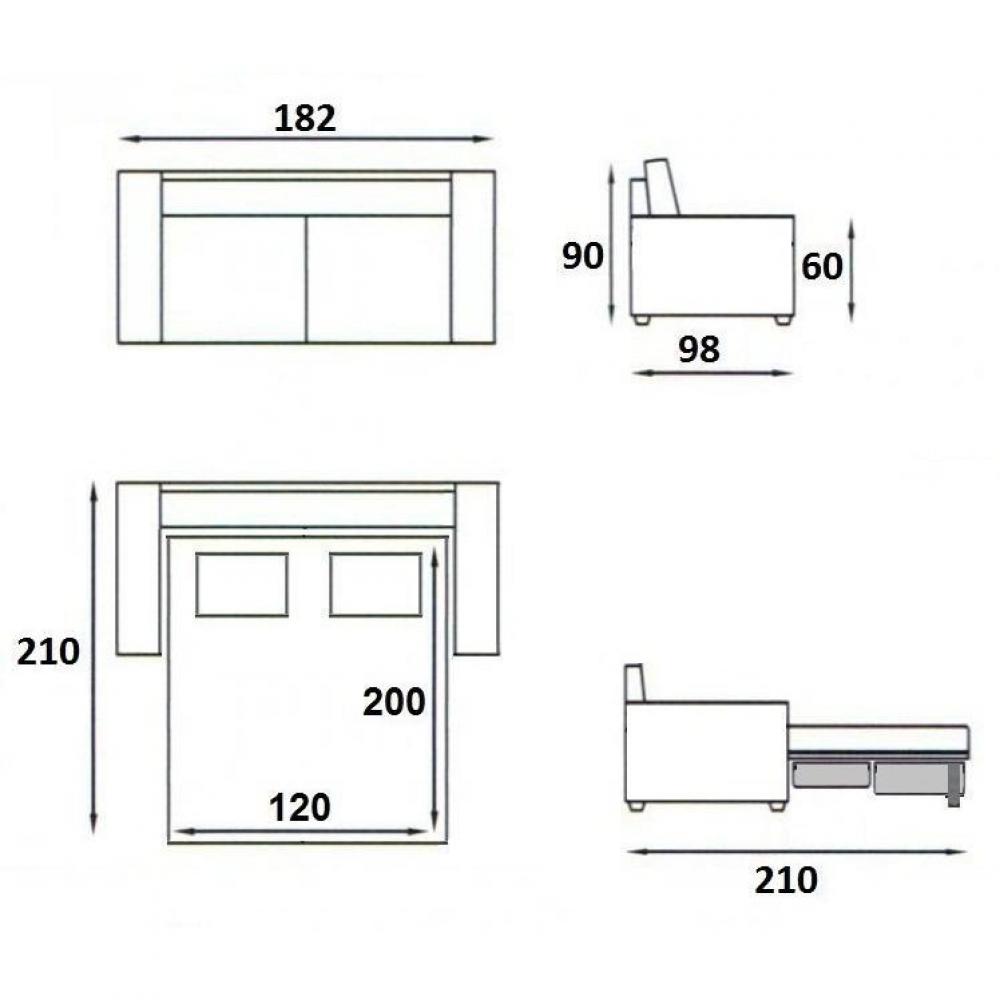 Canapé convertible EXPRESS  SQUADRA 120 cm  polyuréthane rouge clair sommier lattes RENATONISI