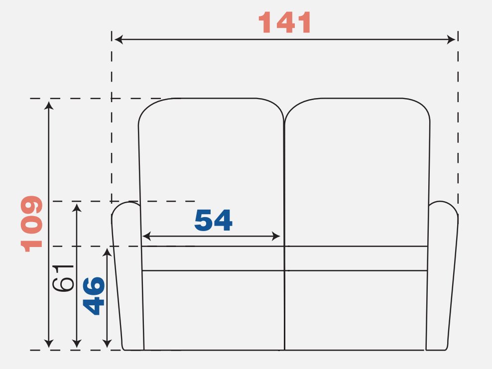 Canapé fixe 2 places BLOOM tissu maillé beige & moka