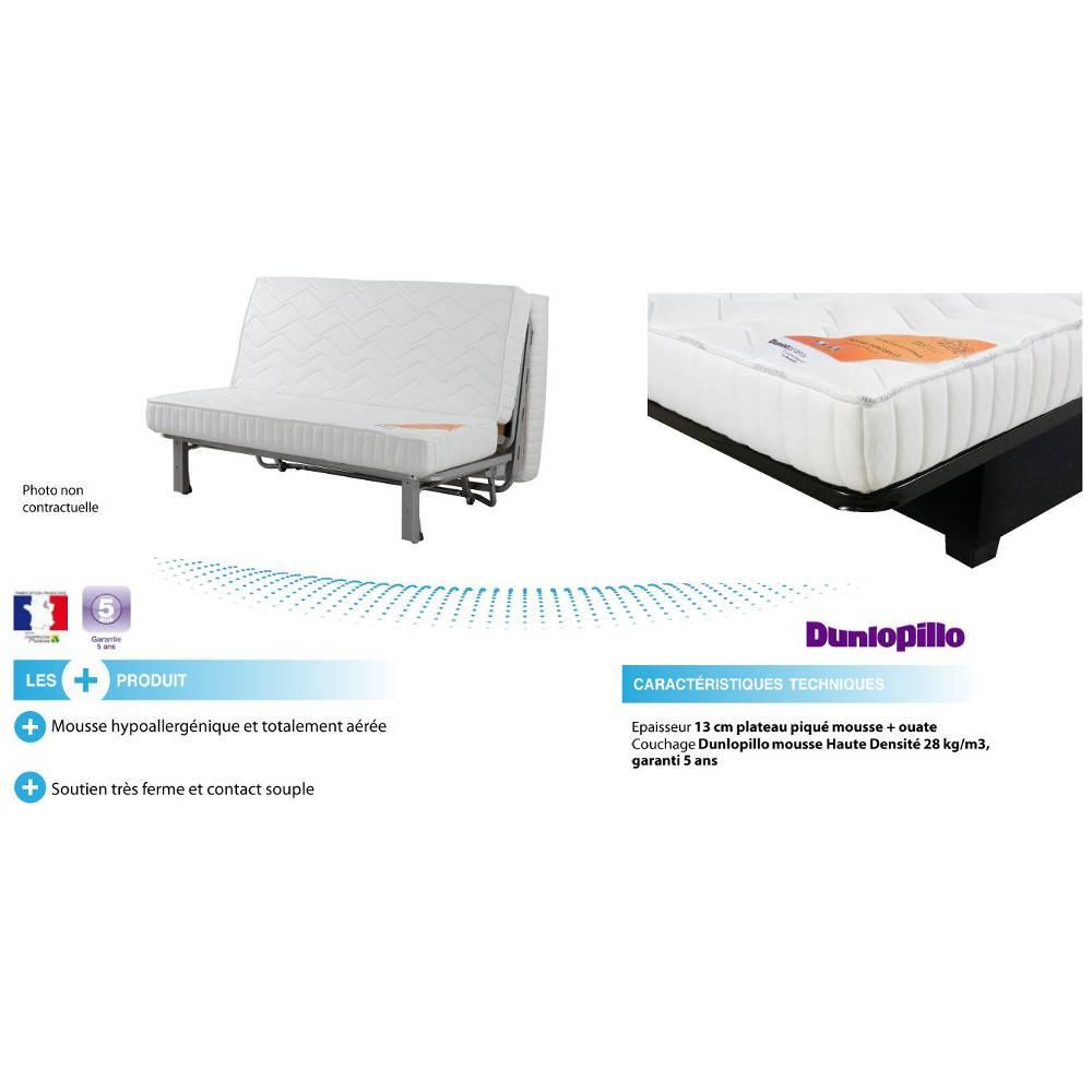 Canapé convertible BZ MILO imprimé système Slyde matelas DUNLOPILLO 13cm