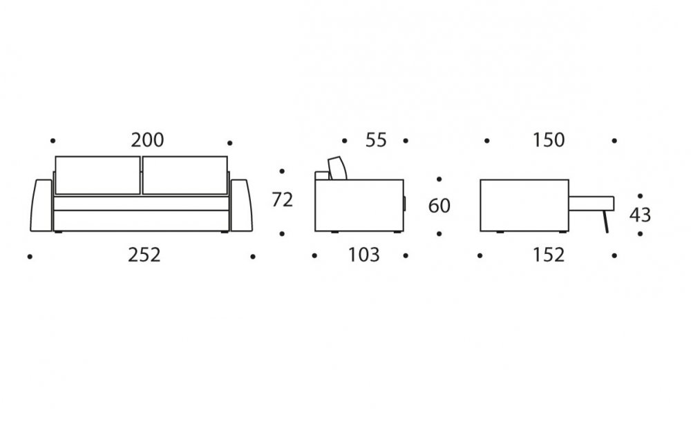 INNOVATION LIVING  Canapé lit CONE convertible 160x195 tissu Faunal Black