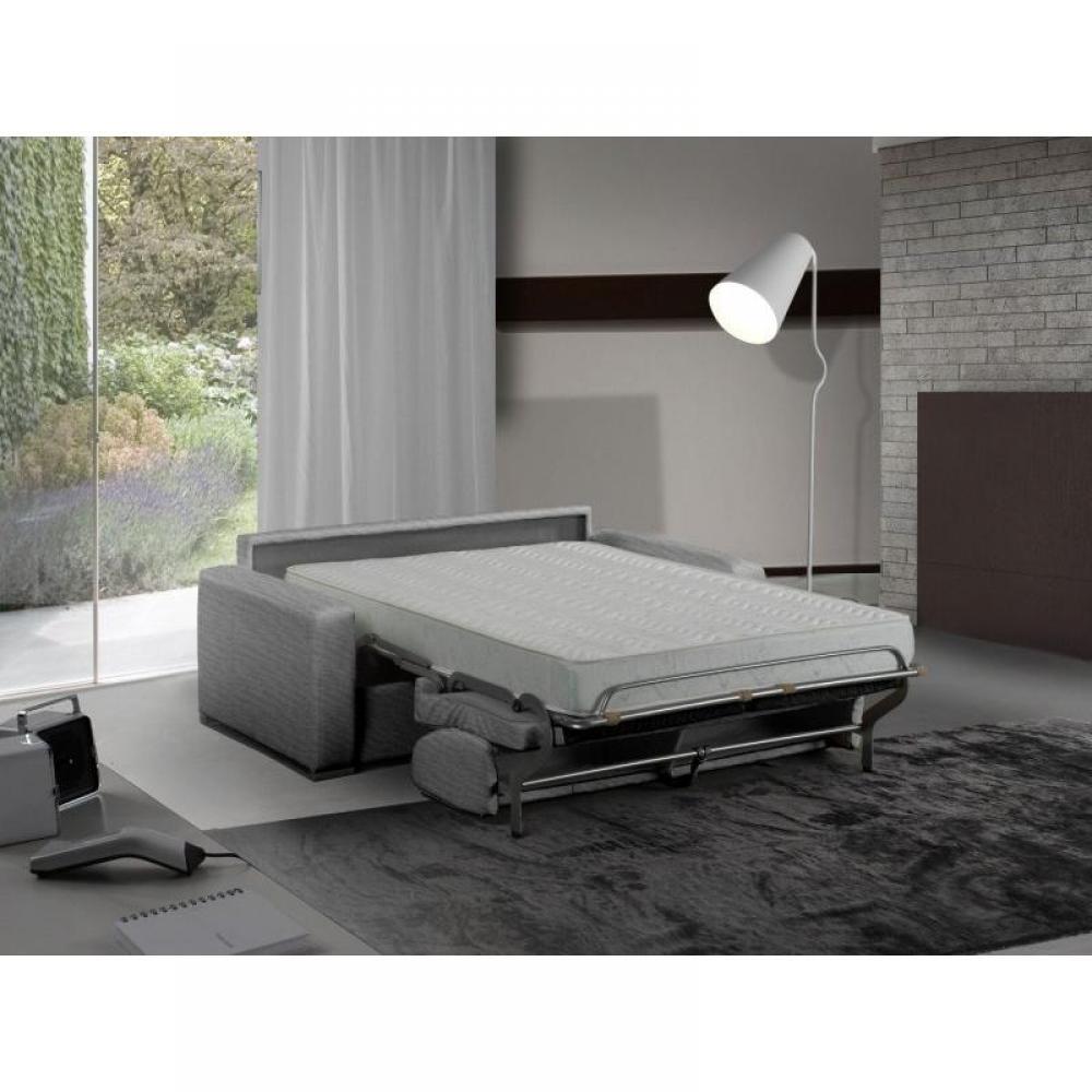 Canapé lit 2-3 places MASTER convertible EXPRESS 120 cm Tweed Cross gris silex MATELAS 18 CM INCLUS