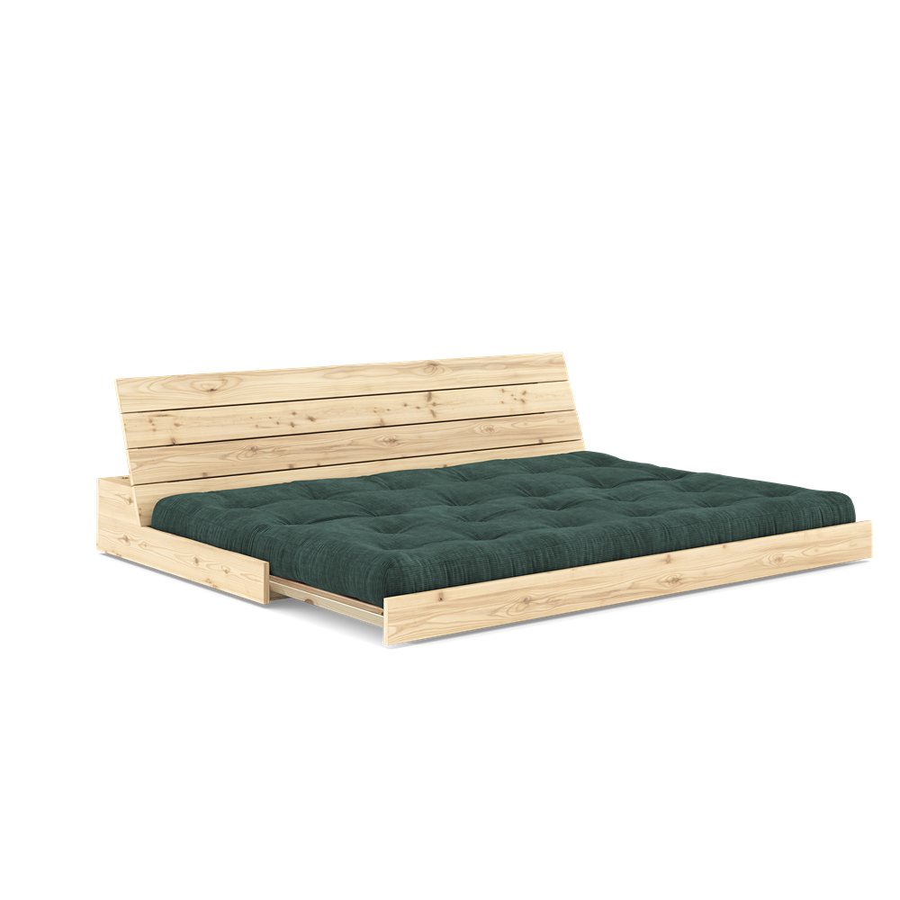 Canapé lit futon BASE algues couchage 130cm dossiers coffres