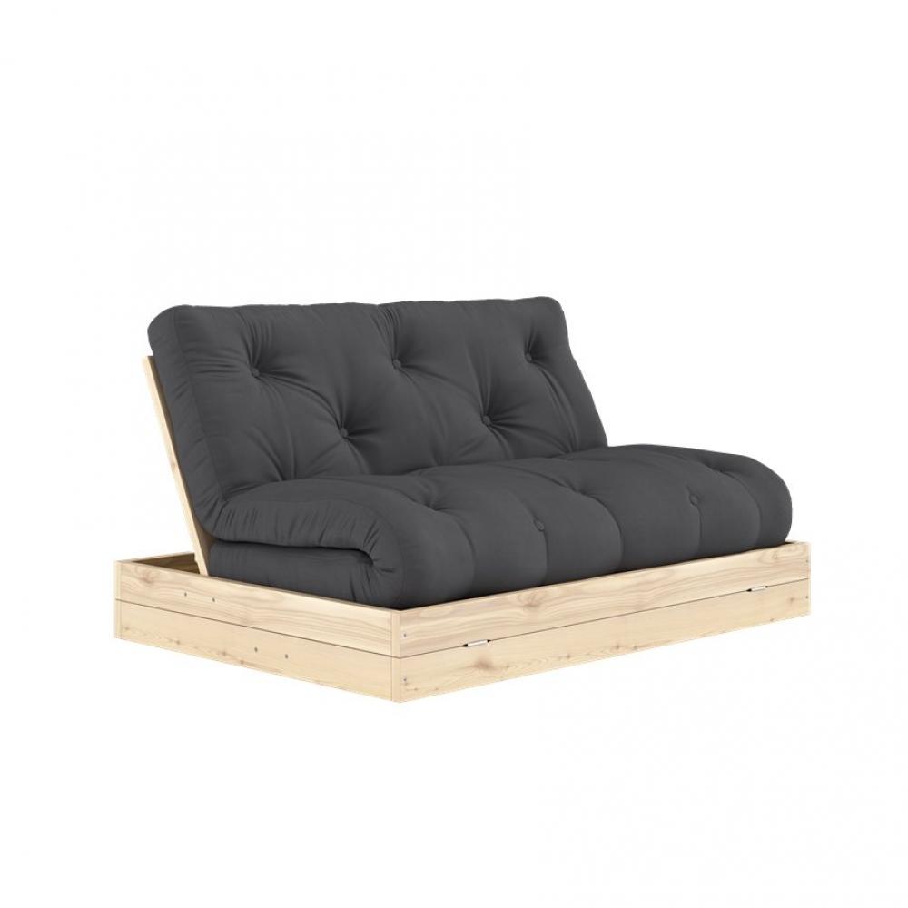 Canapé lit futon FLIP Gris Foncé couchage 140 x 200 cm 