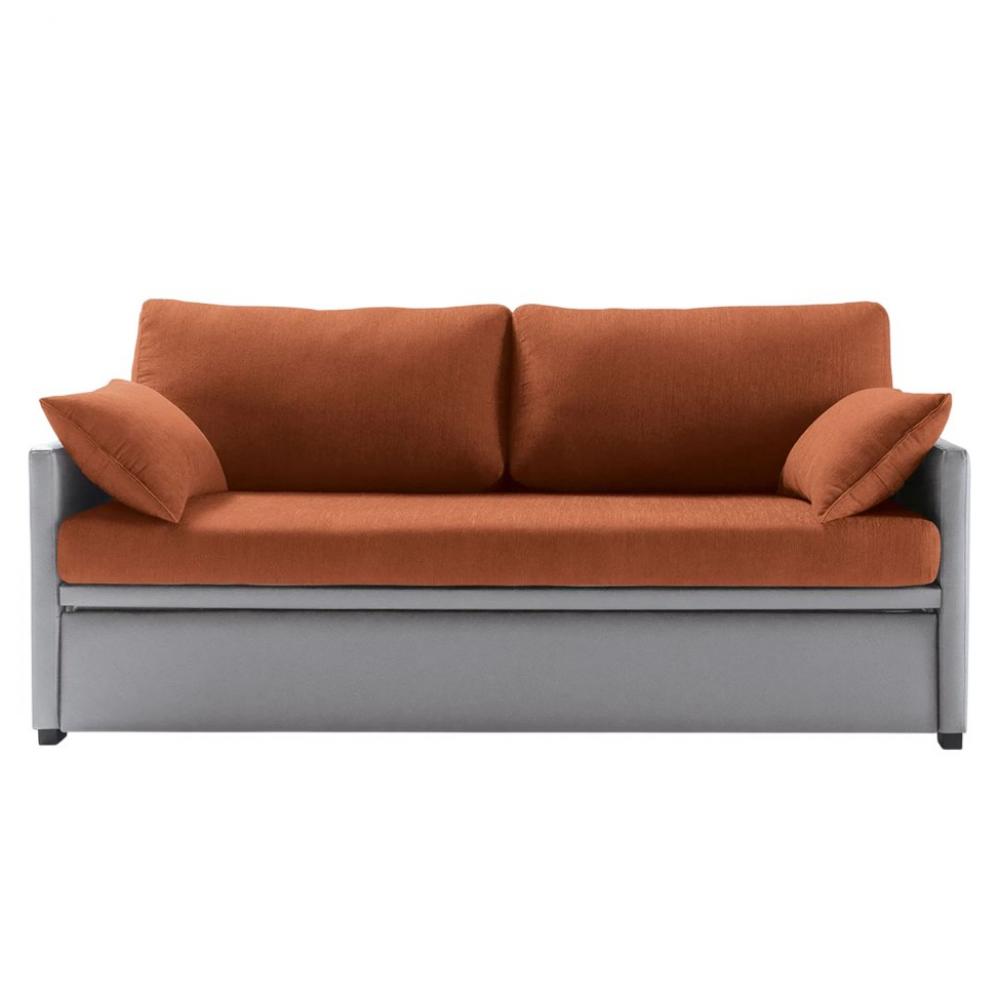 Canapé-lit gigogne DUETTO sommier métal matelas 12 cm 