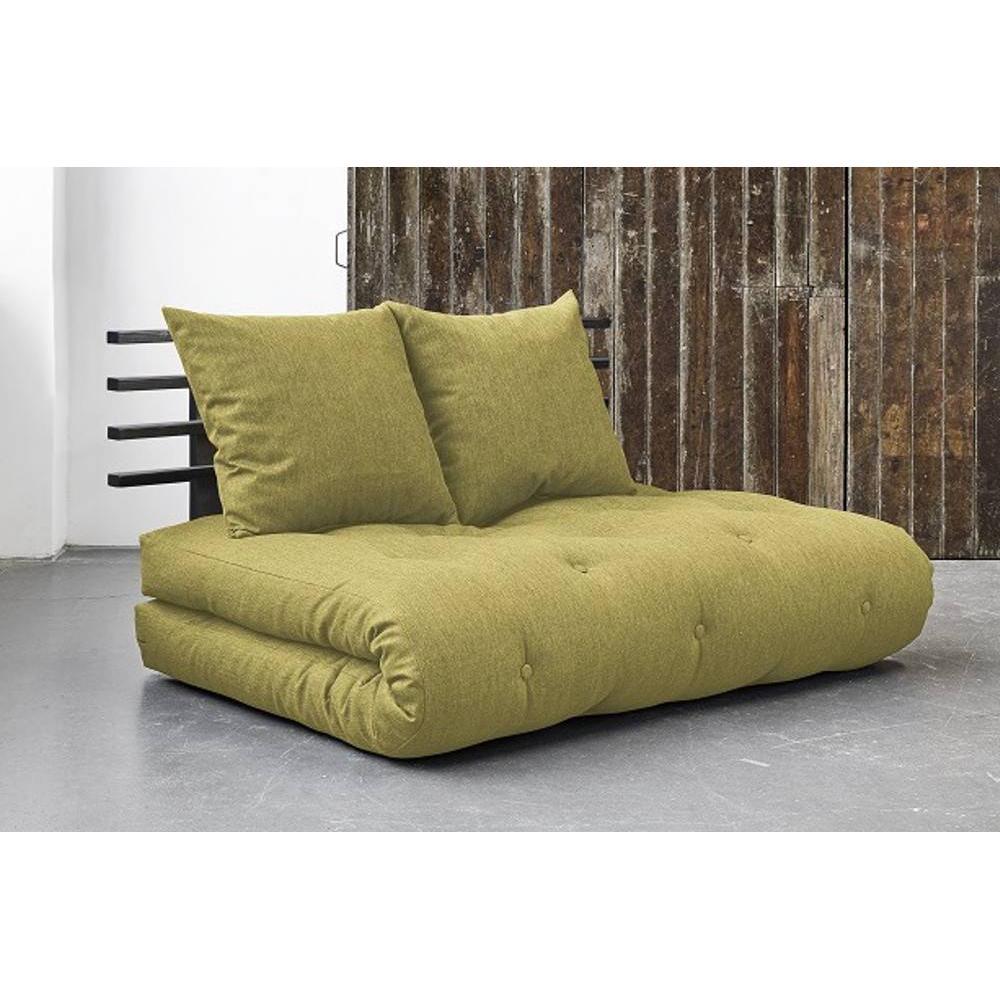 Canapé lit noir SHIN SANO futon avocat couchage 140*200cm