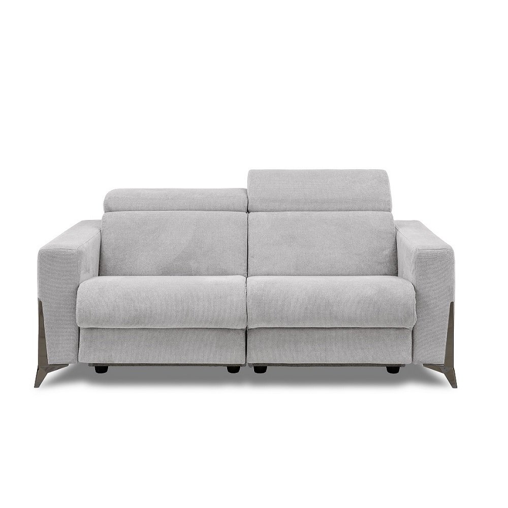 Canapé 3 places relax électrique BOULOGNE avec système zéro wall microfibre gris clair
