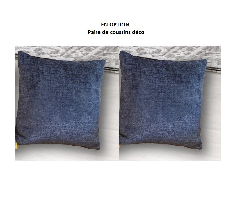 Canapé 2 places RELAX électrique ATTITUDE têtière réglable tissu chenillé bleu nuit