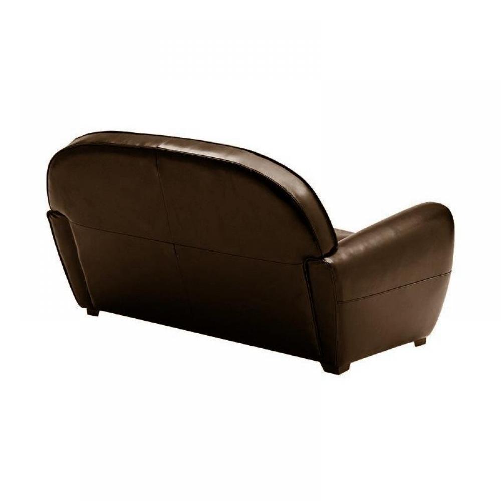 Canapé CLUB 3 places en polyuréthane marron brillant MADE IN ITALY