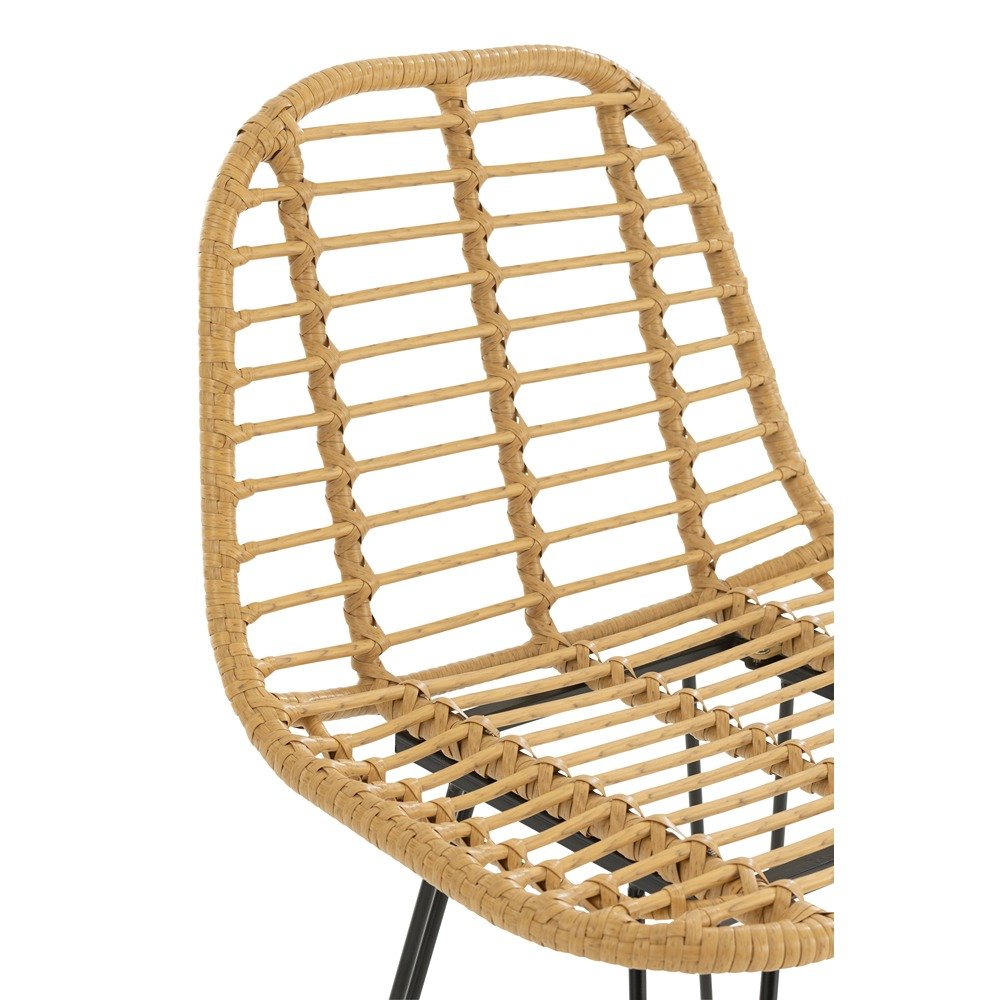 Chaise de Bar Jardin RAPHA  Métal / Rotin 