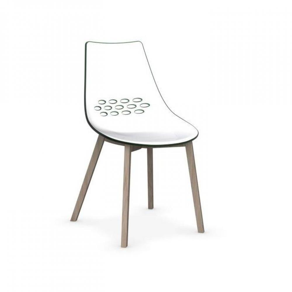 CALLIGARIS Chaise JAM W  verte transparente piétement frêne naturel