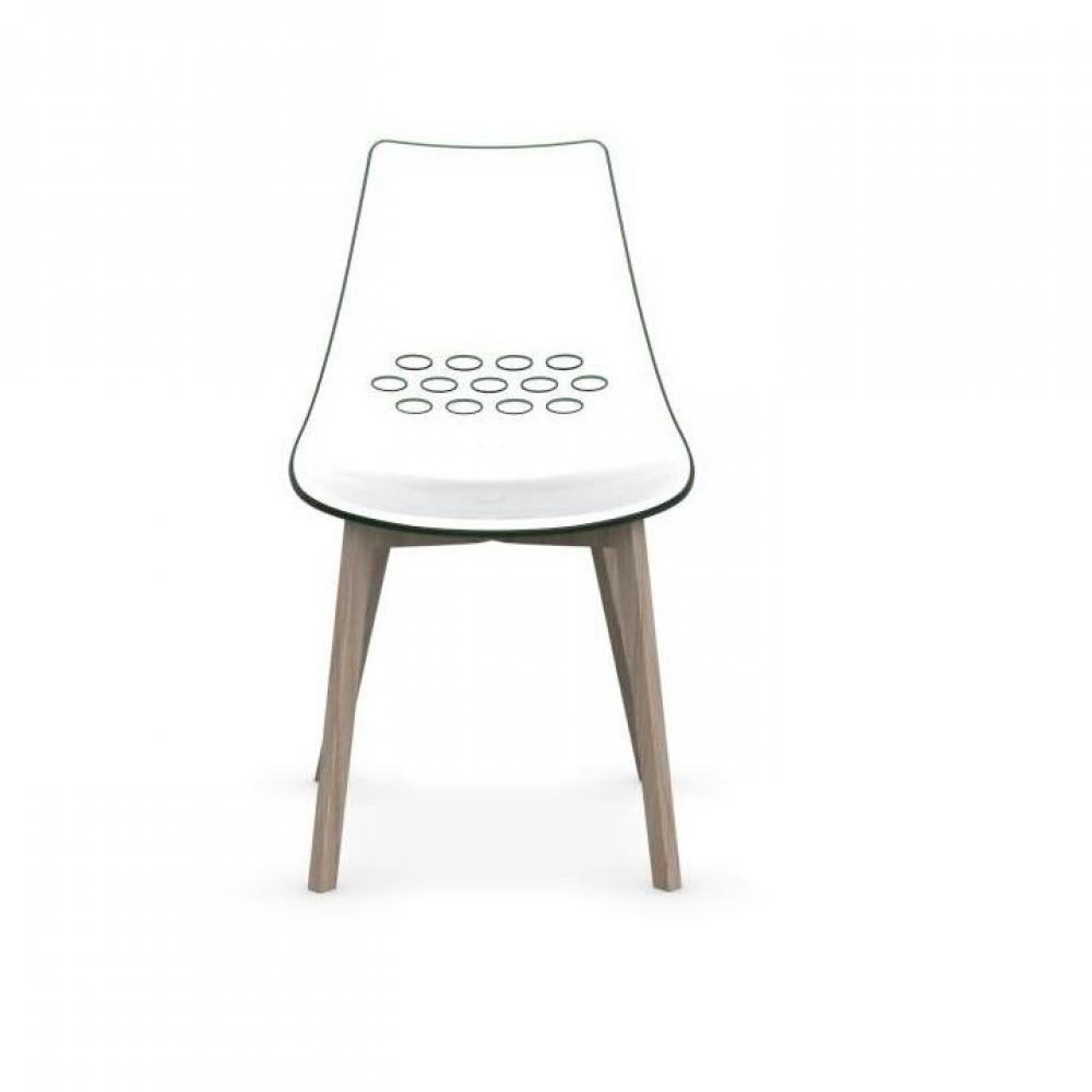 CALLIGARIS Chaise JAM W  verte transparente piétement frêne naturel
