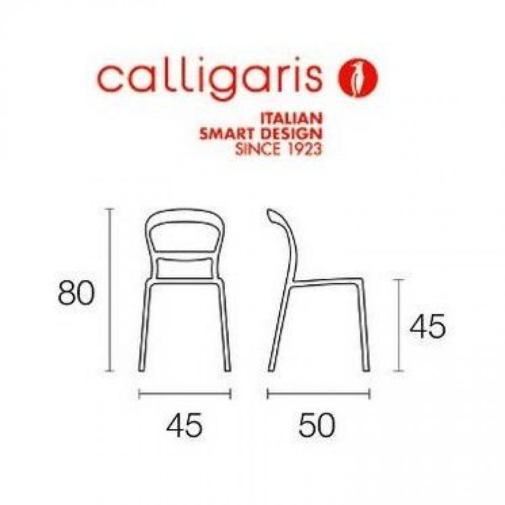 CALLIGARIS Chaise design WIEN  blanche et transparente