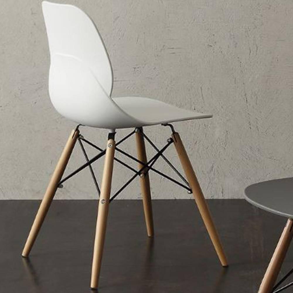 Chaise SHELL WOOD design blanche