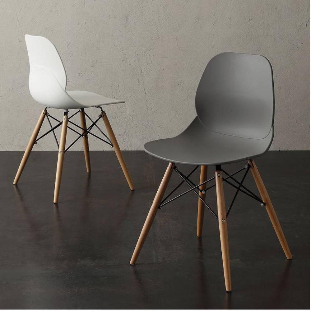 Chaise SHELL WOOD design blanche