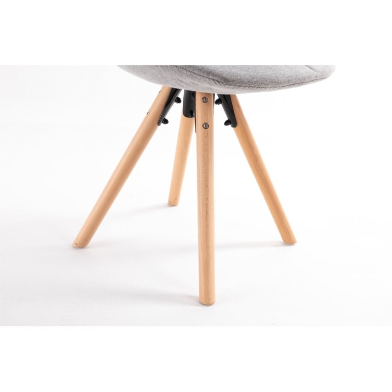 Lot de 2 chaises SYLVAIN tissu gris et pieds hêtre naturel