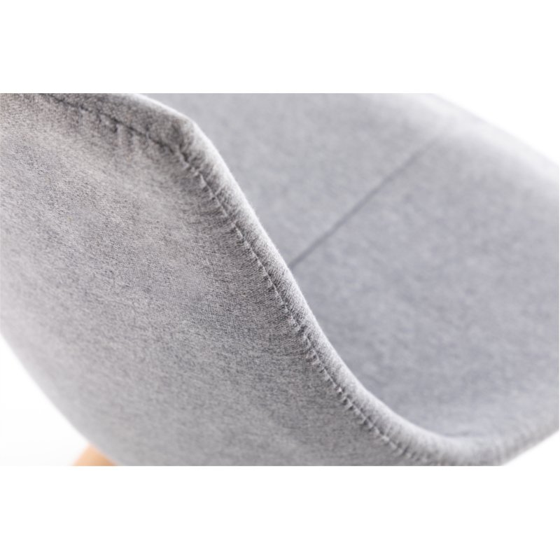 Lot de 2 chaises SYLVAIN tissu gris et pieds hêtre naturel