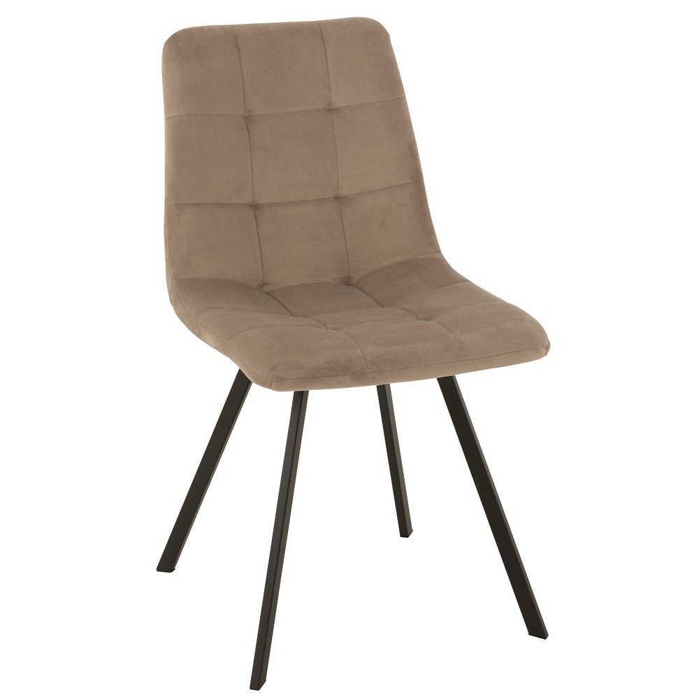 Chaise  MILENA Beige Métal / Velours