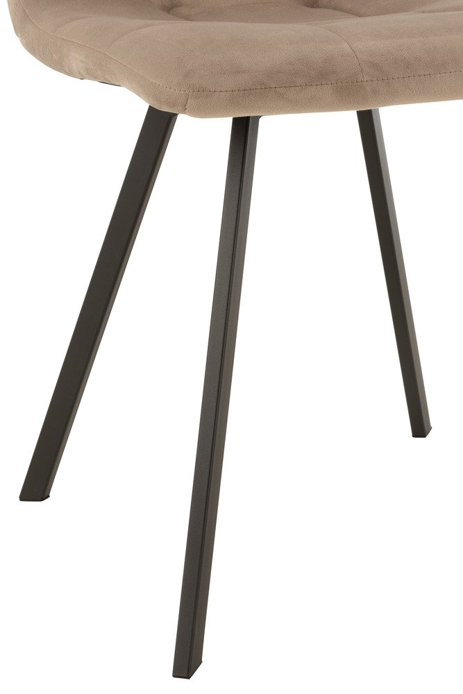 Chaise  MILENA Beige Métal / Velours