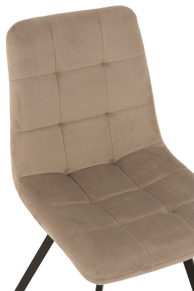 Chaise  MILENA Beige Métal / Velours