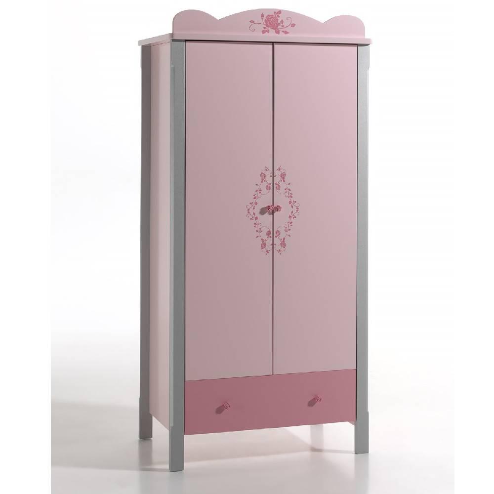 Ensemble chambre à coucher 3 éléments LYLI rose/gris