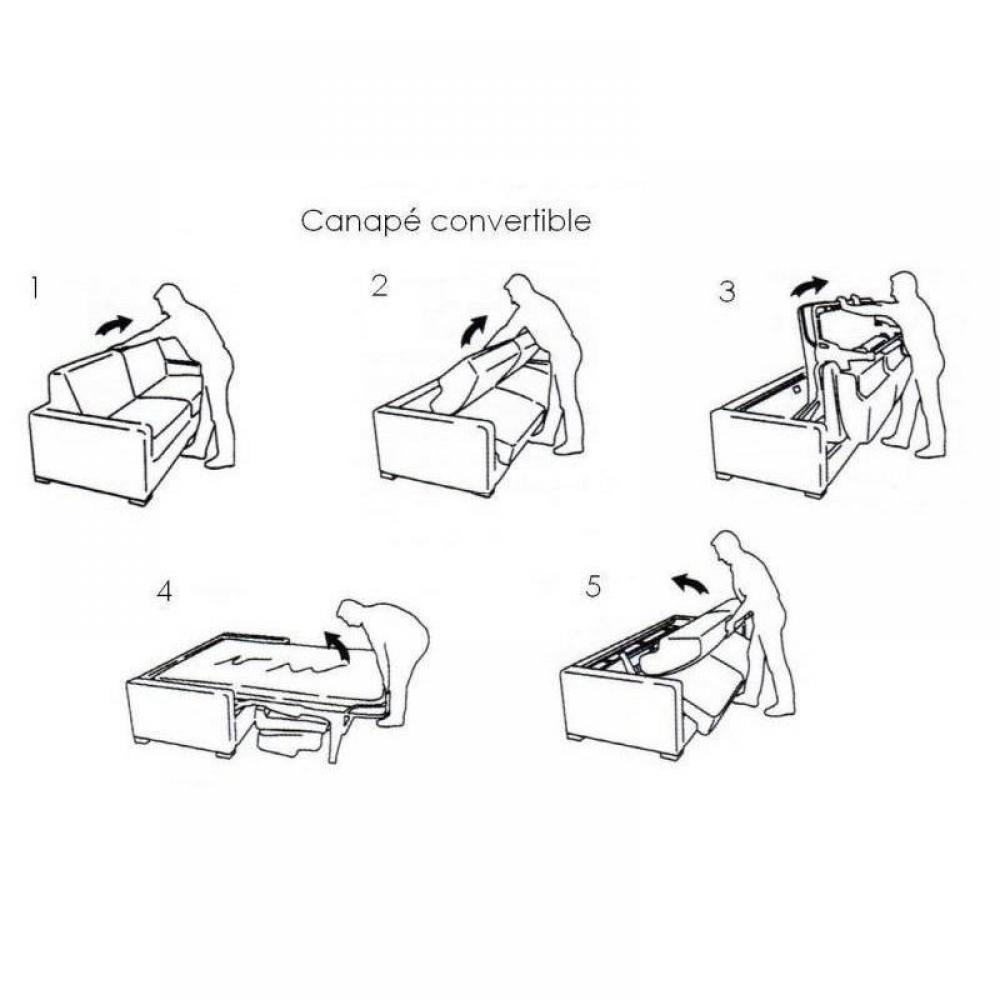 Canapé 3-4 places CHESTERFIELD Convertible Express 160 cm sommier lattes matelas 16 velours gris éléphant