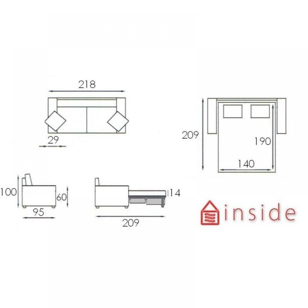 Canapé lit 3 Places CLASSICO Convertible ouverture express 140*190*14cm. microfibre écru