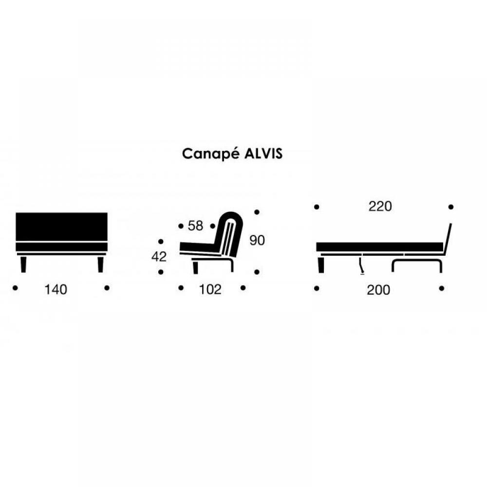 INNOVATION LIVING Canapé BZ convertible design avec accoudoirs ALVIS   200*140cm