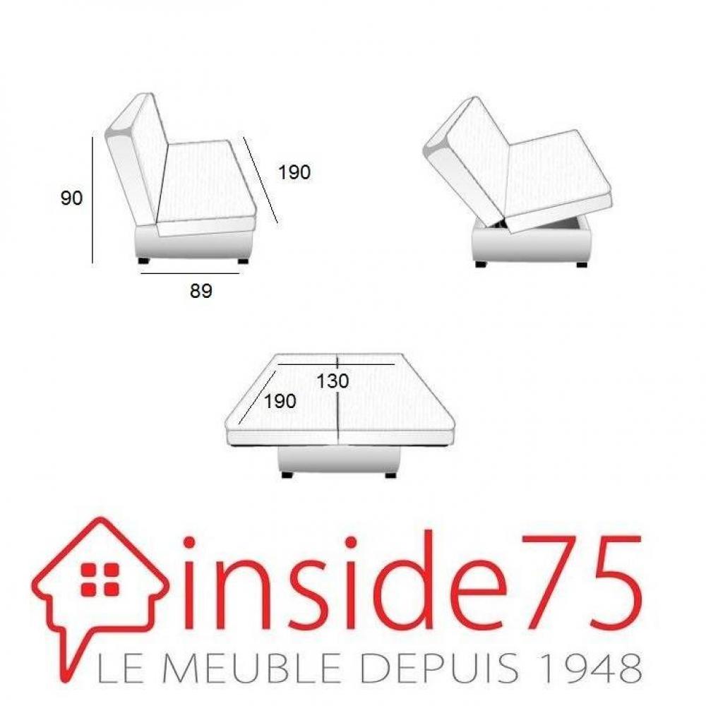 CLIC CLAC convertible LAUSANNE couleur noir 130*190cm matelas 12cm