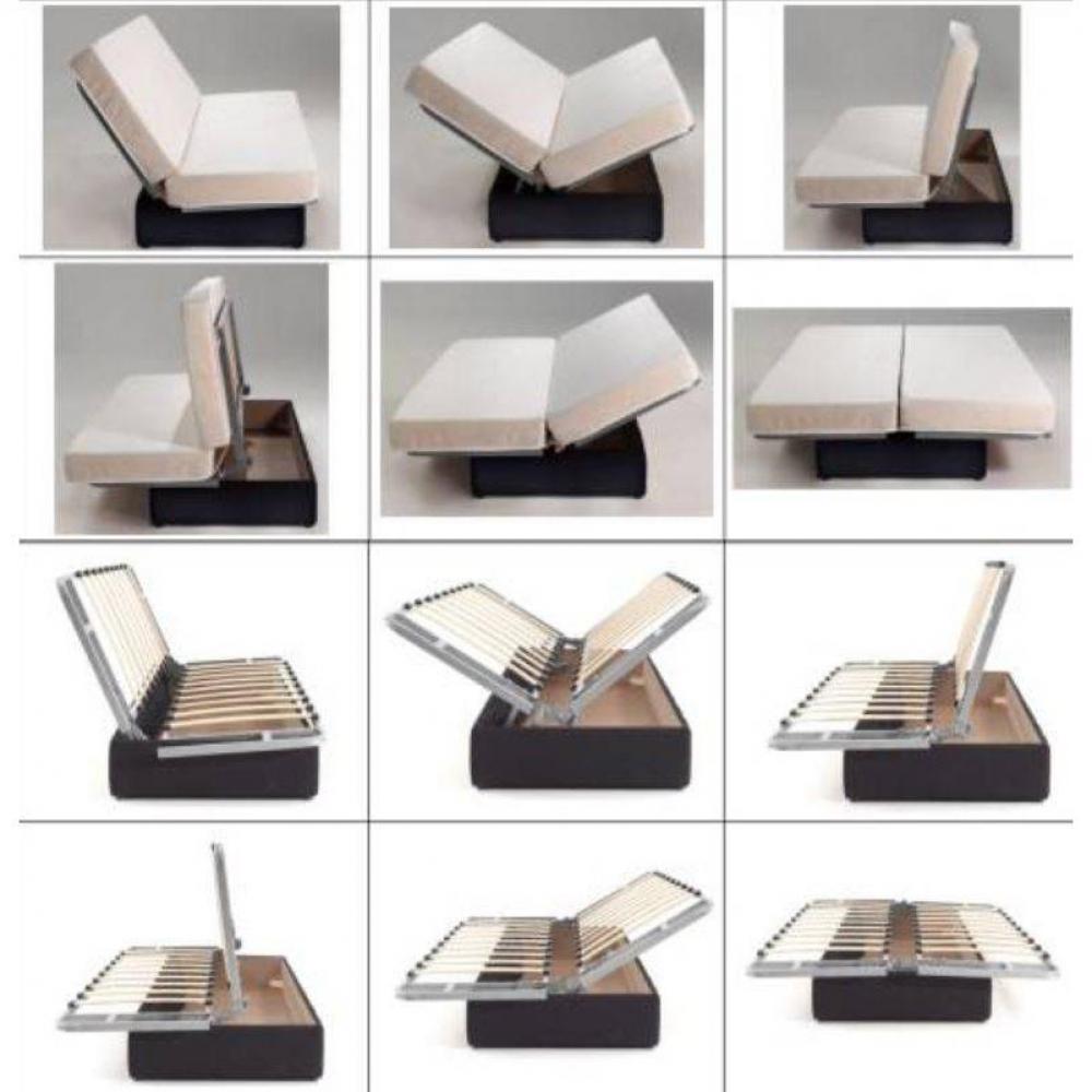 CLIC CLAC convertible LAUSANNE couleur noir 130*190cm matelas 12cm