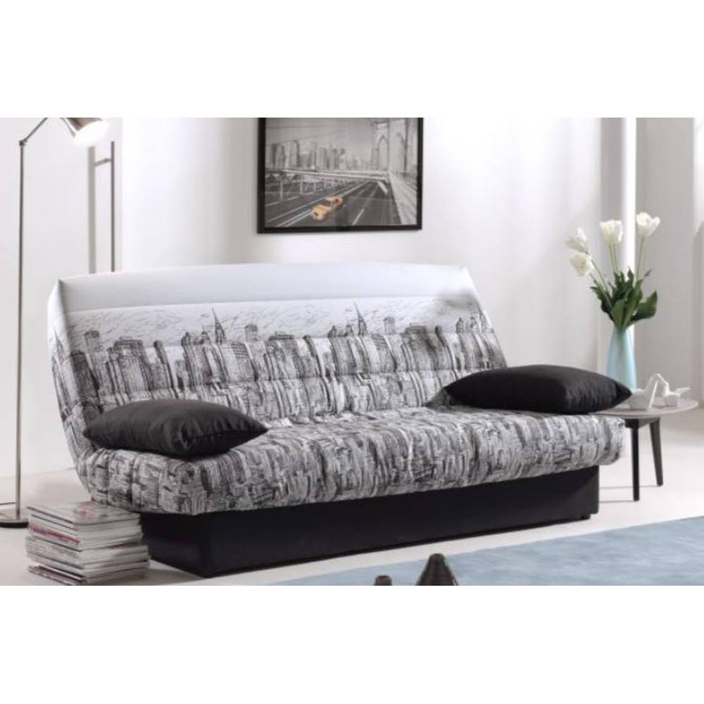 CLIC CLAC convertible LAUSANNE imprimé Manhattan 130*190cm matelas 12cm